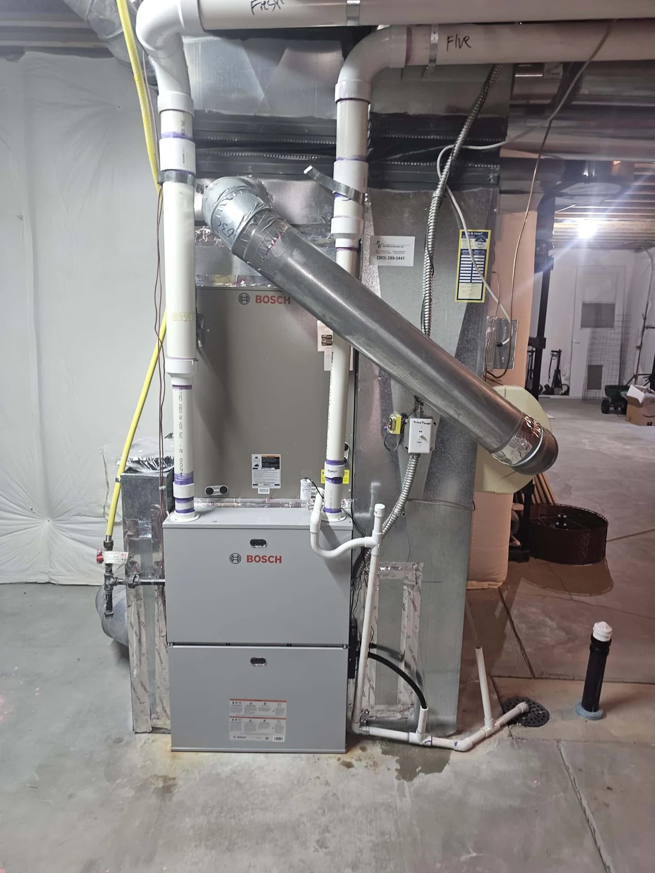 bosch furnace air handler basement tent barrier pipes